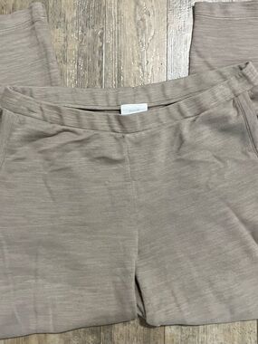 Purejill Sz L Pull-On Wide Leg Pants in Taupe soft and comfy
